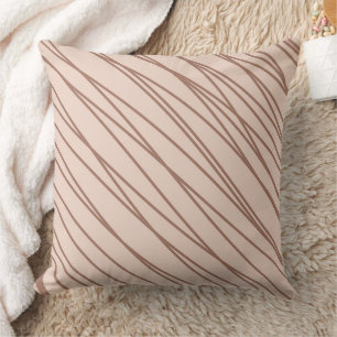 Coussin Mocha Mousse Abstraite ligne de gribouillis à main