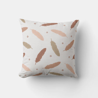 Coussin Mocha Mousse Feathers Throw Pillow
