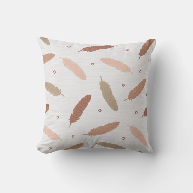 Coussin Mocha Mousse Feathers Throw Pillow (Recto)