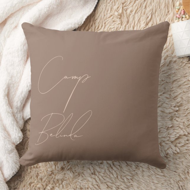 Coussin Mocha Mousse, mariée de camp personnalisée (Couverture)