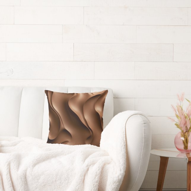 Coussin Mocha Mousse représentation abstraite des vagues c (Canapé)