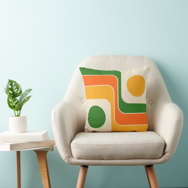 Coussin Mod 1970s Retro Style Geometric Design (Chaise)