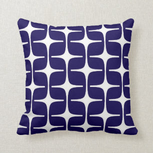 Coussin Mod Rectangles Motif en bleu et blanc Cobalt