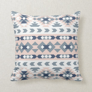 Coussin Mod Southwest Geometry Navy Blush