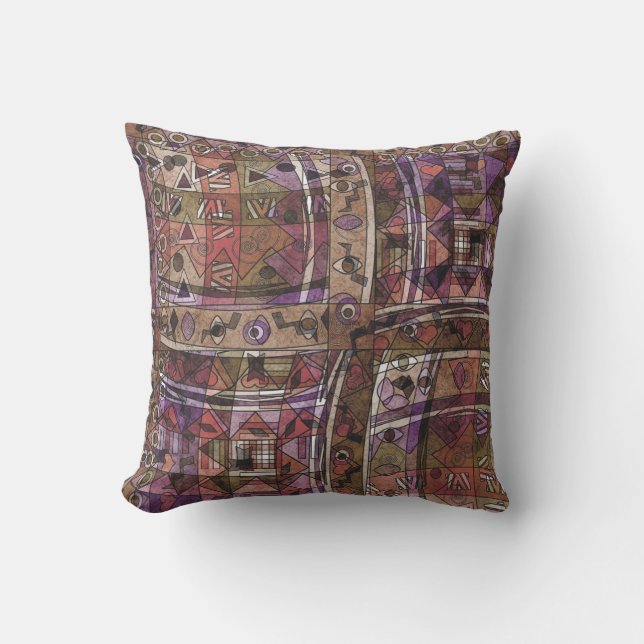 Coussin Mode africain abstrait tribal (Recto)