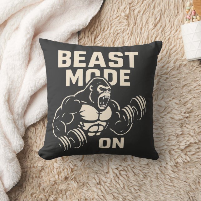 Coussin Mode Bête Activé Motivation Gym Gorilla (Couverture)