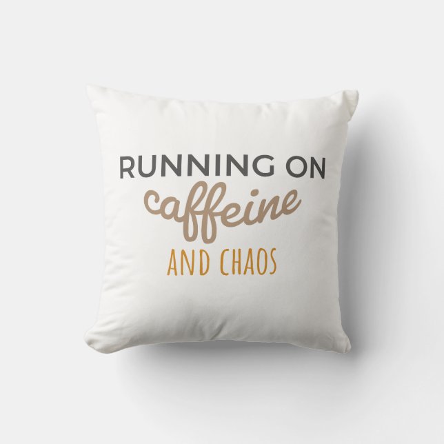 Coussin Mode caféine et chaos (Recto)