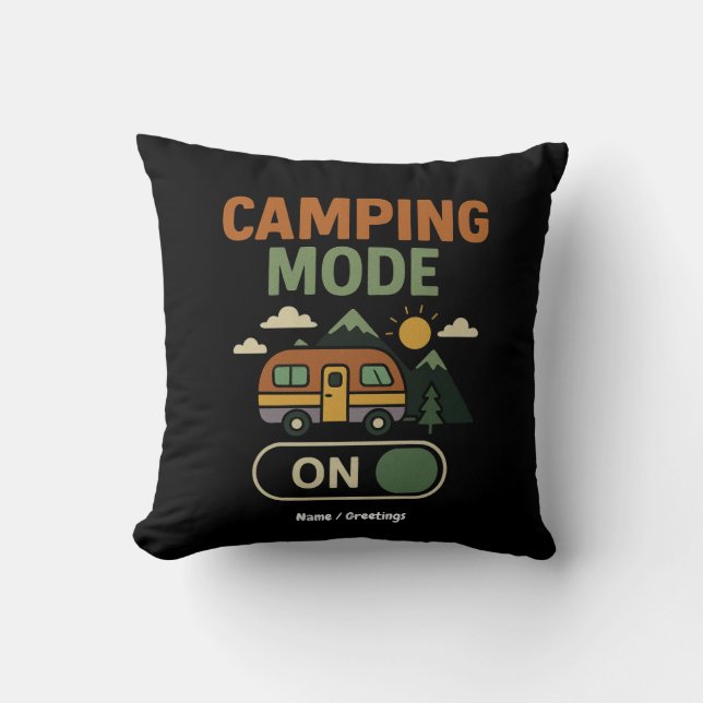 Coussin Mode Camping Sur Funny Nature Lover Camper Cadeau  (Recto)