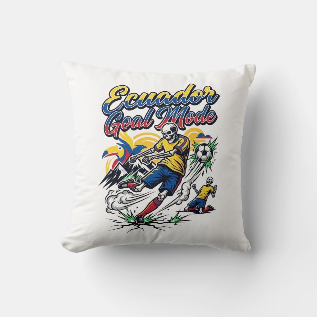 Coussin Mode de but de l'Équateur Skeleton Striker Nations (Recto)