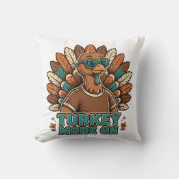 Coussin Mode Dinde Activé Dinde de Thanksgiving Drôle Avec