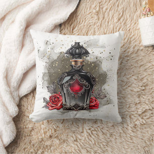 Coussin Mode gothique Bouteille de parfum victorienne avec