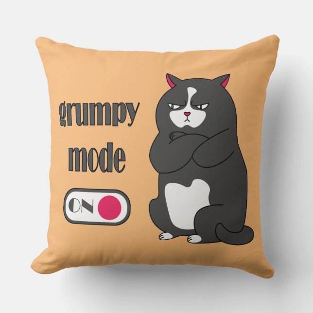 Coussin Mode Grumpy sur drôles gros chat jeter l'oreiller (Recto)