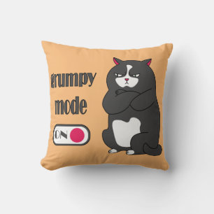 Coussin Mode Grumpy sur drôles gros chat jeter l'oreiller