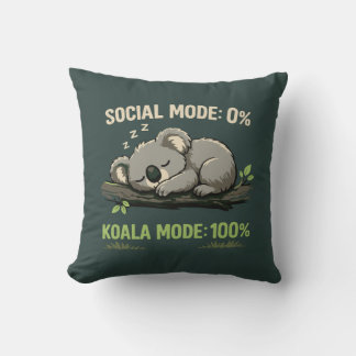 Coussin Mode Koala Introvert Drôle