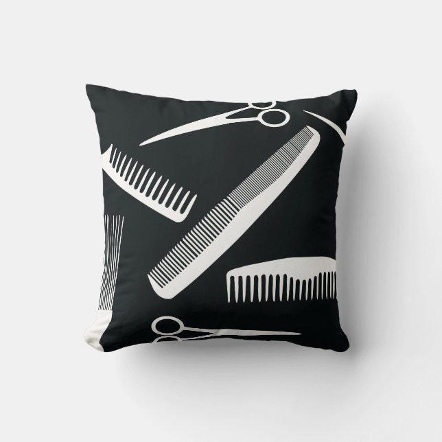 Coussin Mode noir et blanc du salon (Recto)