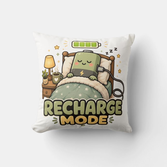 Coussin Mode Recharge | Batterie Endormie Confort Minimali (Recto)
