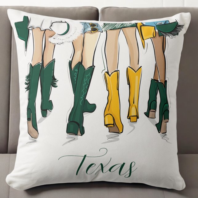 Coussin Mode Texas Cowgirl Vert Or (Créateur téléchargé)