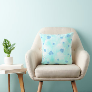 Coussin modèle bleu rétro mignon du milieu du siècle