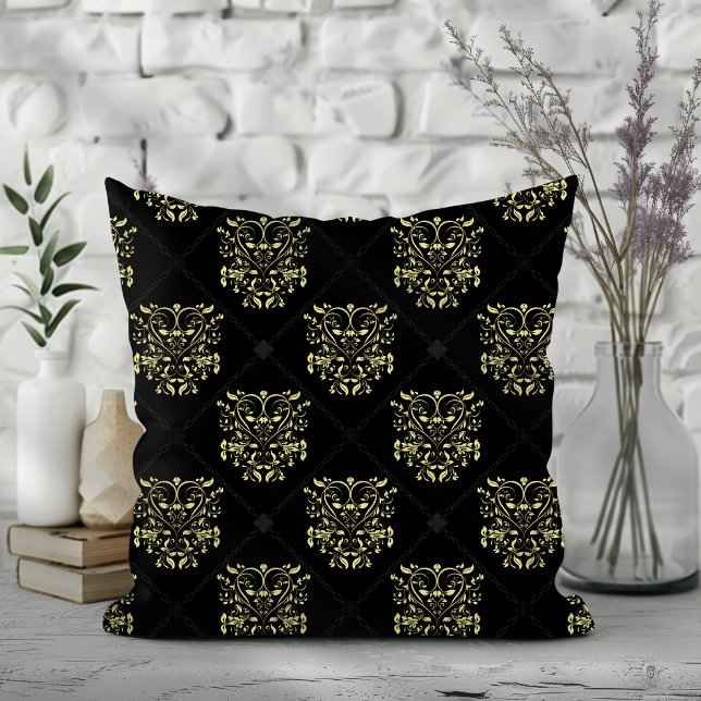 Coussin Modèle Damas Diamant Noir (Créateur téléchargé)