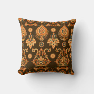 Coussin Modèle Damas motif floral transparent