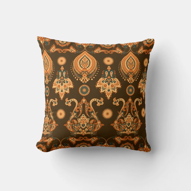 Coussin Modèle Damas motif floral transparent (Recto)