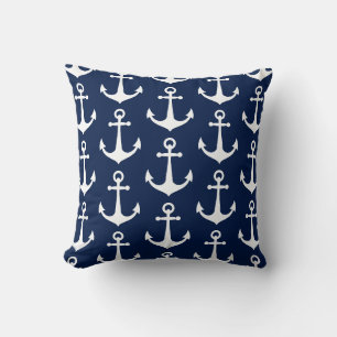 Coussin Modèle d'ancre bleu et blanc Bateau nautique Pisci