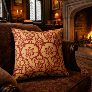 Coussin Modèle de broderie florale de l'ère Tudor