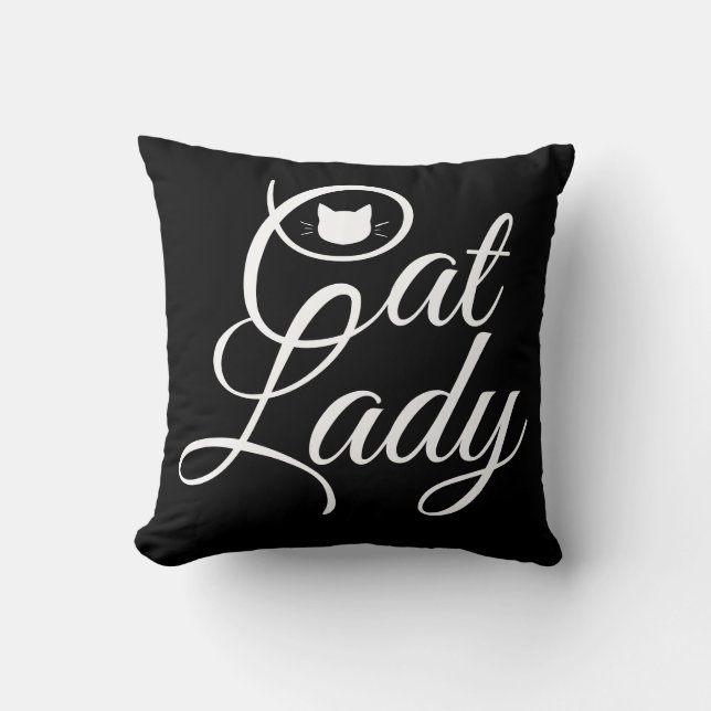 Coussin Modèle de citation de dame de chat tête de chat en (Recto)