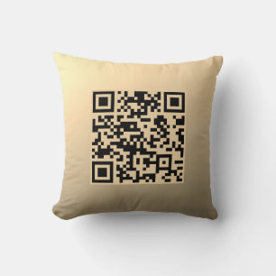 Coussin Modèle de code QR immédiatement modifiable   Or Fa