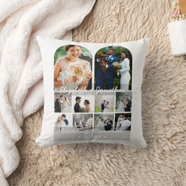 Coussin Modèle de collage de 10 photos de mariage pour cou (Couverture)