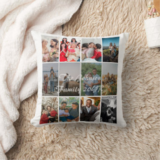 Coussin Modèle de collage de 12 photos de souvenirs pour g