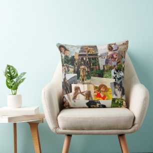 Coussin Modèle de collage de 15 photos qui se chevauchent