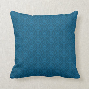 Coussin Modèle de Damas bleu plat