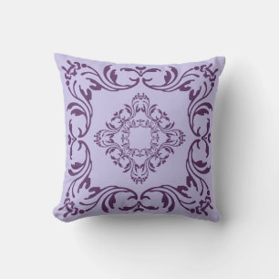 Coussin Modèle de Damas Vintage violet