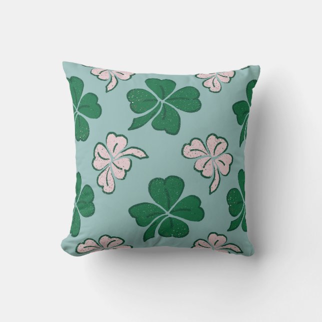 Coussin Modèle de dessin de trèfle de trèfle de la Saint-P (Recto)