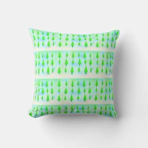 Coussin Modèle de ferme d'arbres de Noël verts