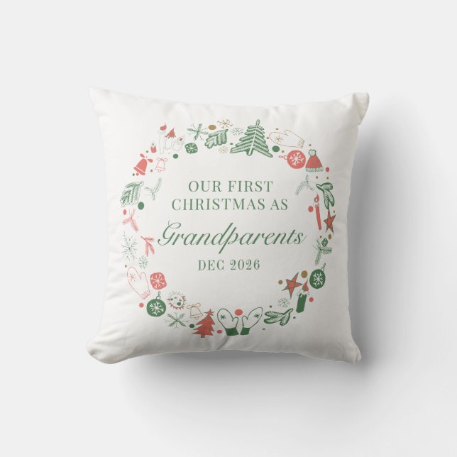 Coussin Modèle de gants pour sapin de Noël pour grands-par (Recto)