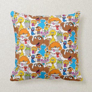 Coussin Modèle de gribouillis des amis de Rue Sésame