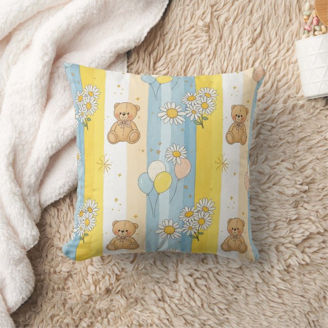 Coussin Modèle de jardin de marguerites Ourson (13) (Couverture)