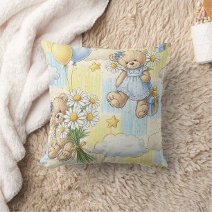 Coussin Modèle de jardin de marguerites Ourson (2)