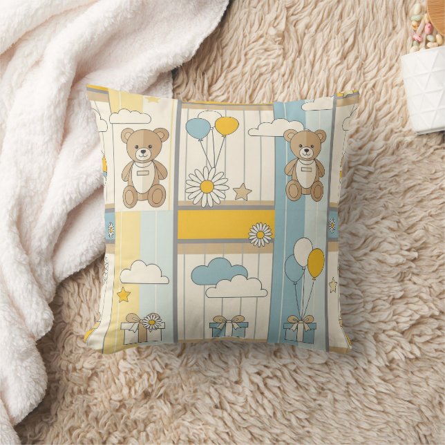 Coussin Modèle de jardin de marguerites Ourson (9) (Couverture)