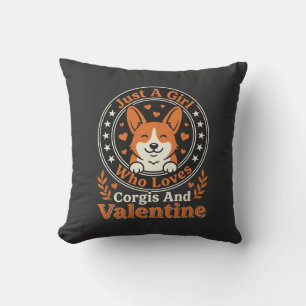 Coussin Modèle de la Saint-Valentin Corgis pour filles qui