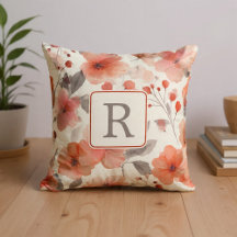 Modèle de monogramme de jolie fleur personnalisé