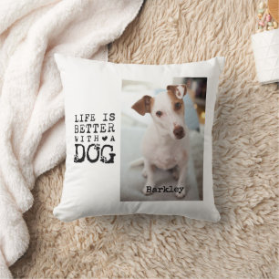 Coussin Modèle de photo avec citation pour chien moderne