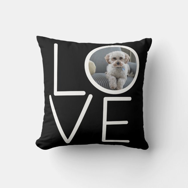 Coussin Modèle de photo d'amour personnalisé (Recto)