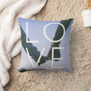 Coussin Modèle de photo d'amour pour couples personnalisés