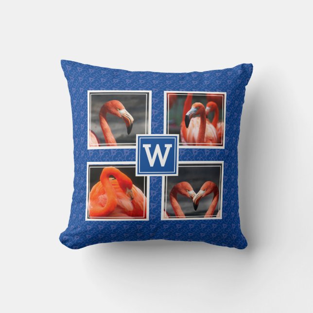 Coussin Modèle de photo de monogramme 4 Cadeau (Recto)