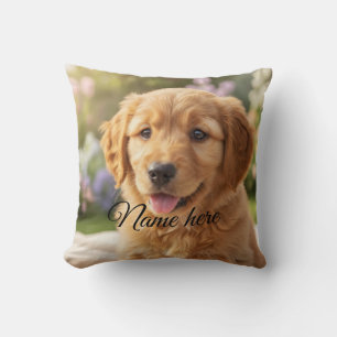 Coussin Modèle de photo de nom d'animal de compagnie simpl