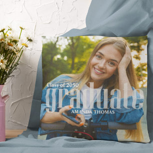 Coussin Modèle de photo de remise de diplômes personnalisé