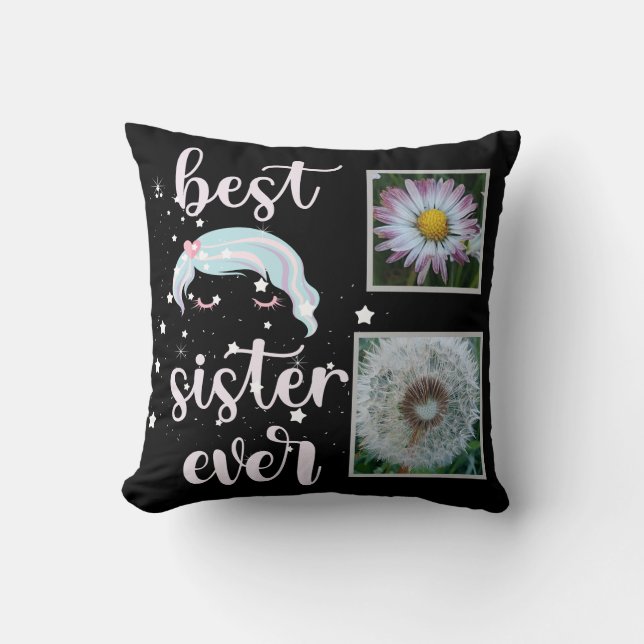 Coussin Modèle de photo de sœur mignonne (Recto)